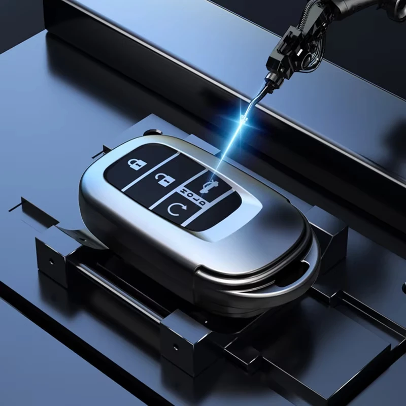 التيتانيوم الرمادي لهوندا 2022 2023 2024 أكورد سيفيك HR-V CR-V الطيار الرياضة SI EX EX-L 2 3 4 5 زر حافظة مفاتيح السيارة حامي #4