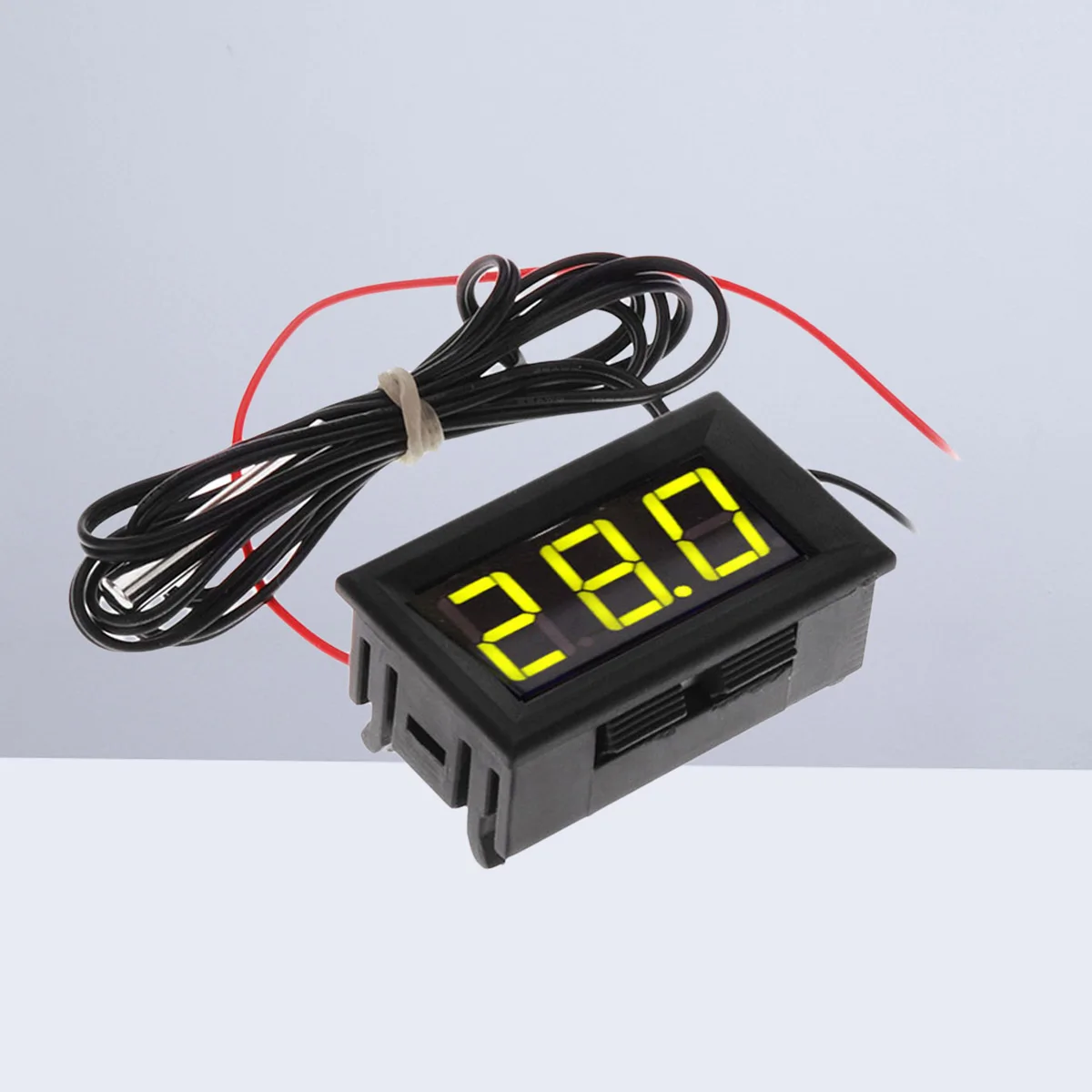 

High Precision Digital Thermometer For Refrigerator Car Waterproof 1M Probe Yellow Red Blue Humidity Meter