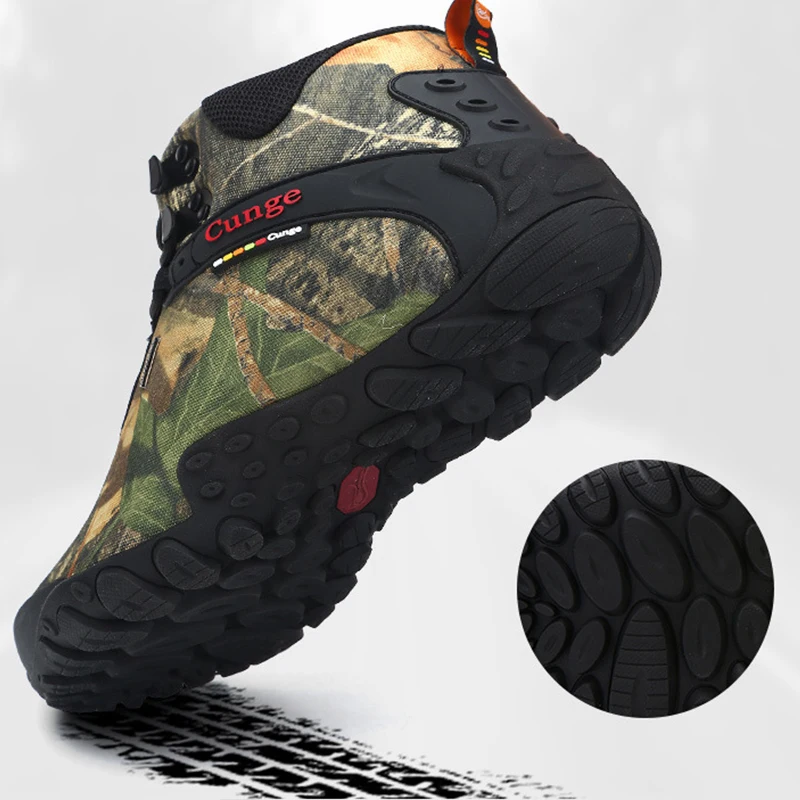 Camo  Boots Men Waterproof Wear-resistant Big Size 39-46   Shoes Male Outdoor Climbing Hiking Sneakers