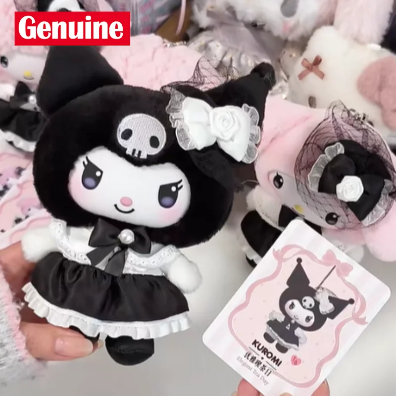 

Sanrio Kuromi Sisters Wear Series Vinyl Blind Box Plush Latte Kawaii Hello Kitty Backpack Pendant Kids Toy Birthday Gifts