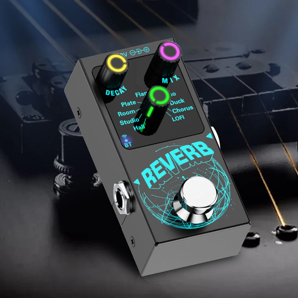 

Footswitch Reverb Device Digital Reverb Effects Adjustable Wet Dry Mix Advanced BT 5.4 Chip Low-Light Performance