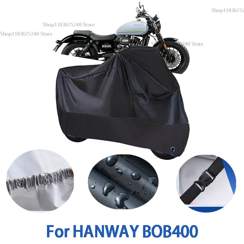 

Motorcycle Full Covers For HANWAY BOB400 Car Outdoors Sun Protection Dust No Ear Thickened Oxford Clothcover Accessories