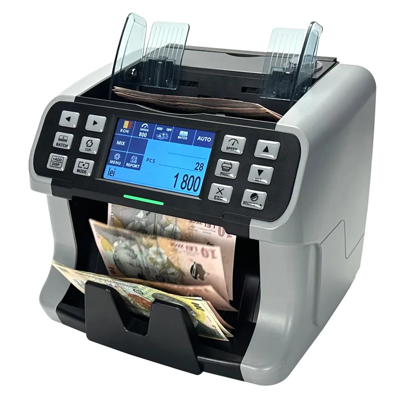 Latest Mixed Amount Calculator Touch Panel Value Counter Dual CIS Money Counter Fake Notes Sorter Bill Notes Counting Machine