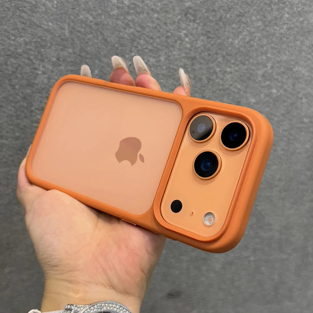 Luxuriöse neue Handyhülle mit Metallknöpfen, matt-transparent, für iPhone 18 17 Pro Max 18Pro 17Pro, Air Skin Feel, stoßfester Bumper, durchsichtige Abdeckung – Detail 3