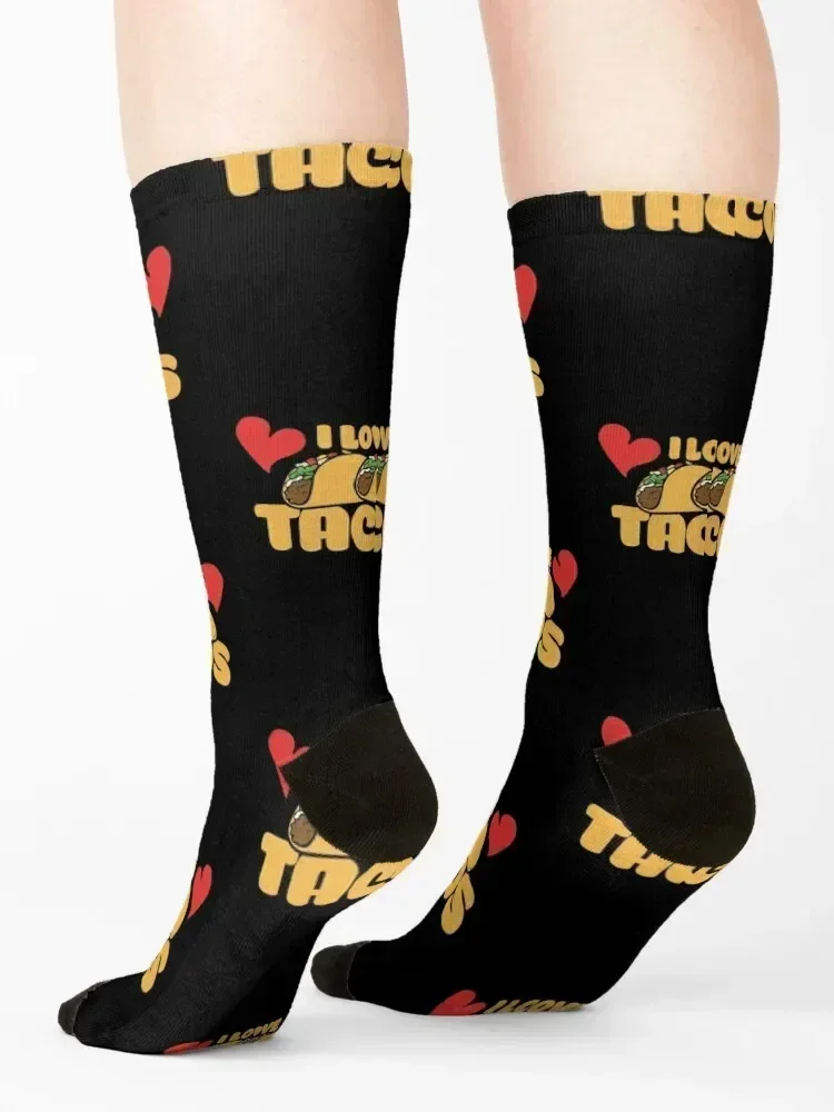 I love tacos Socks bright garter compression Toe sports moving stockings Boy Socks Women's