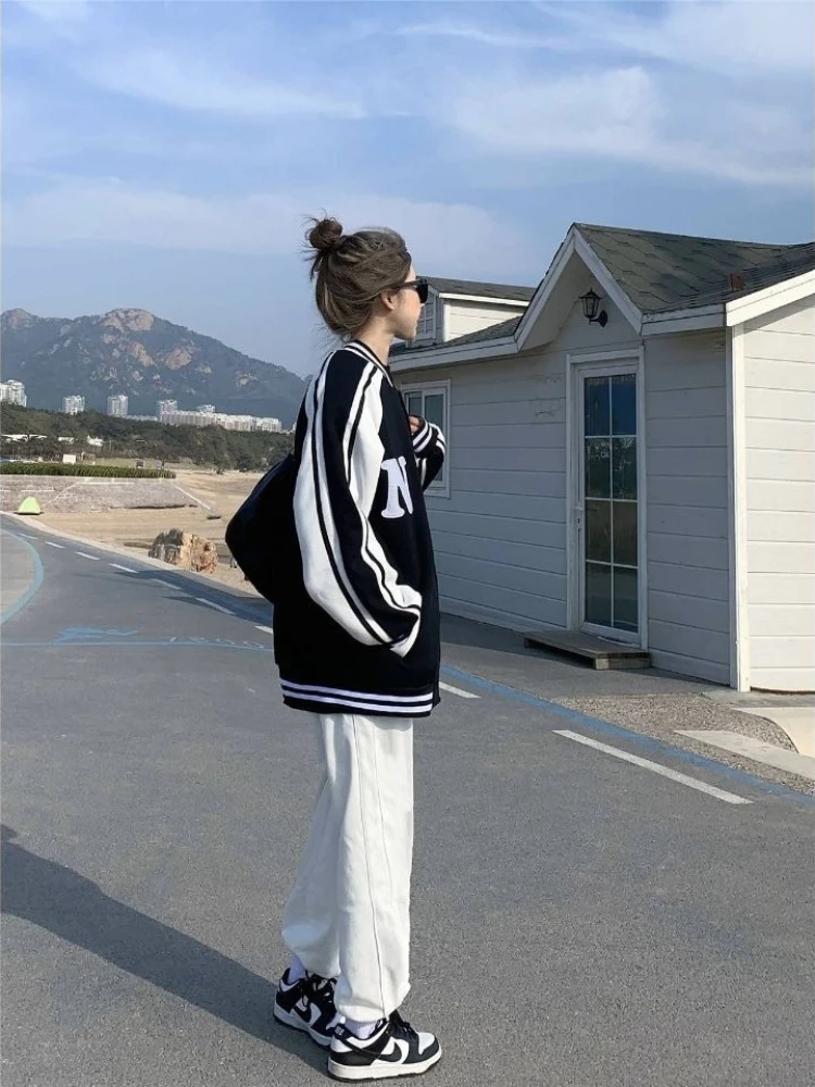 

​ Американская ретро бейсбольная куртка для колледжа, женская весенне-осенняя универсальная повседневная куртка 2025, новый дизайн ​