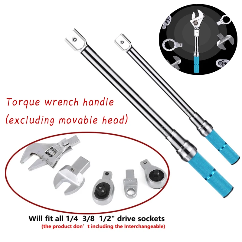 Torque Wrench Handle High Accuracy Adjustable Torque and Interchangeable Different Models Head  Repair Spanner Hand Tools