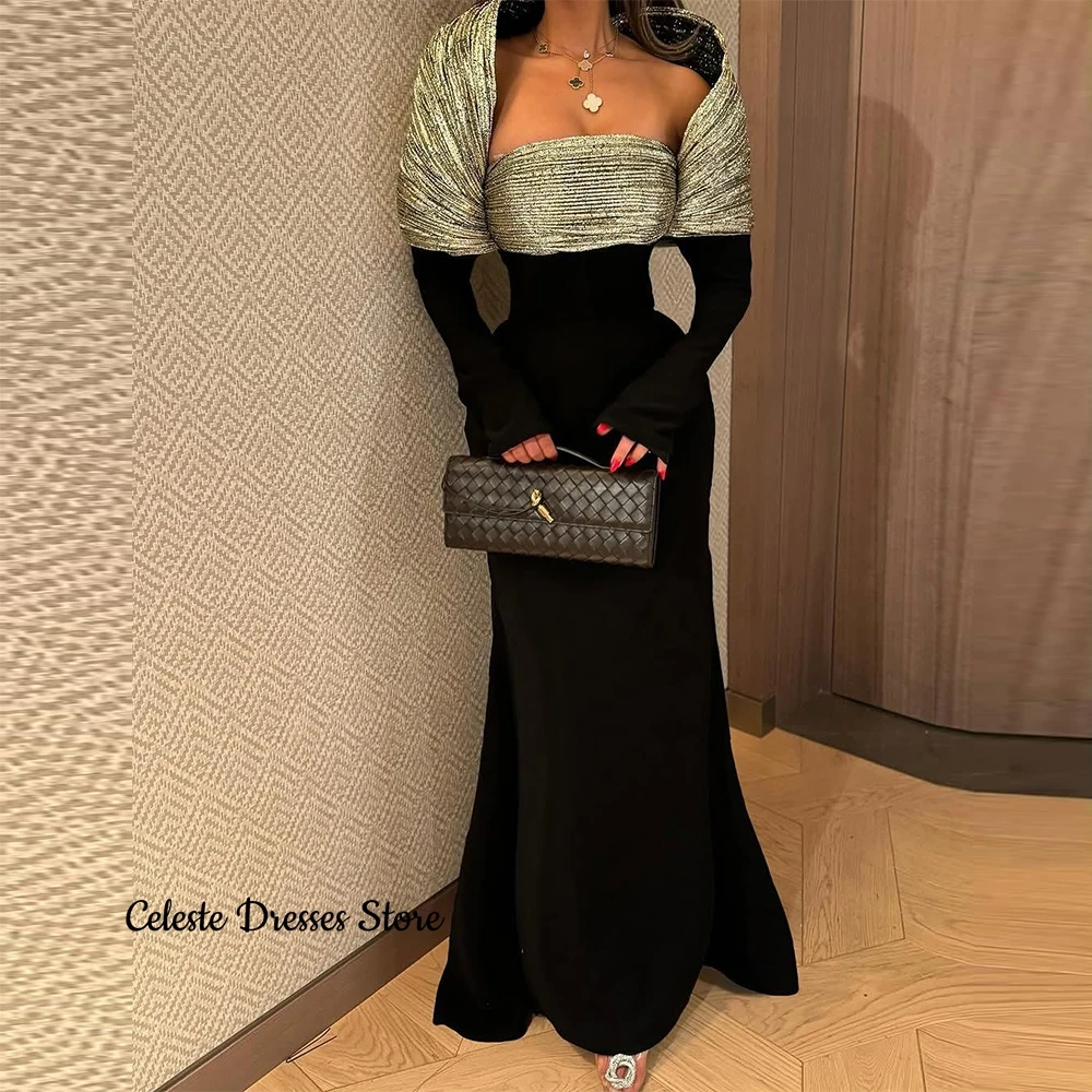 Customized Mermaid Evening Dresses Exquisite Long Sleeves Off the Shoulder Homecoming Dresses Luxury Special Occasion Gowns