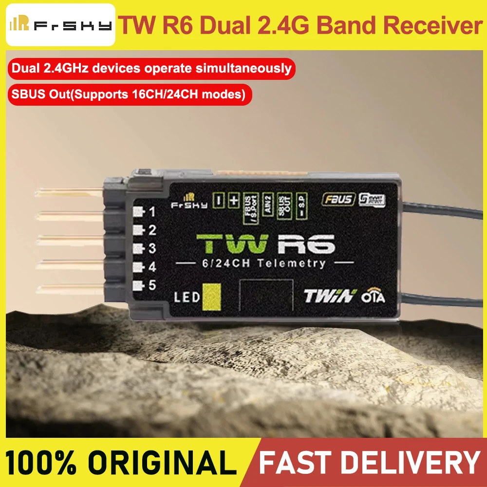FrSky TW R6 Dual 2.4GHz Band Receiver 6CH PWM Channel Remote Control Aircraft RC Model Accessories