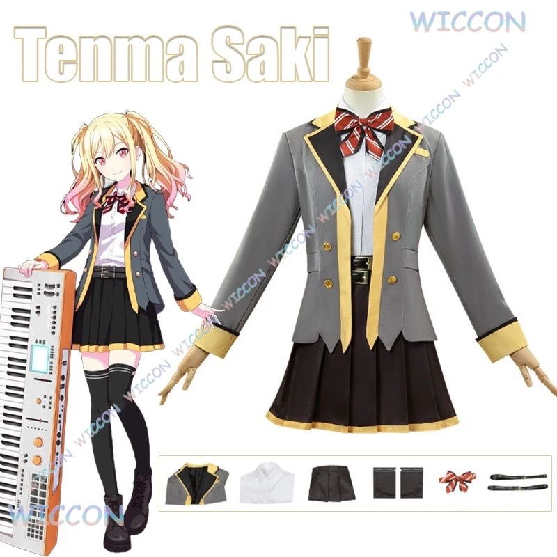 

Аниме Pjsk красочный сценический костюм Лев/необходи Тенма Саки косплей школьный наряд парик Хэллоуин вечерние наряды новая командная форма женская