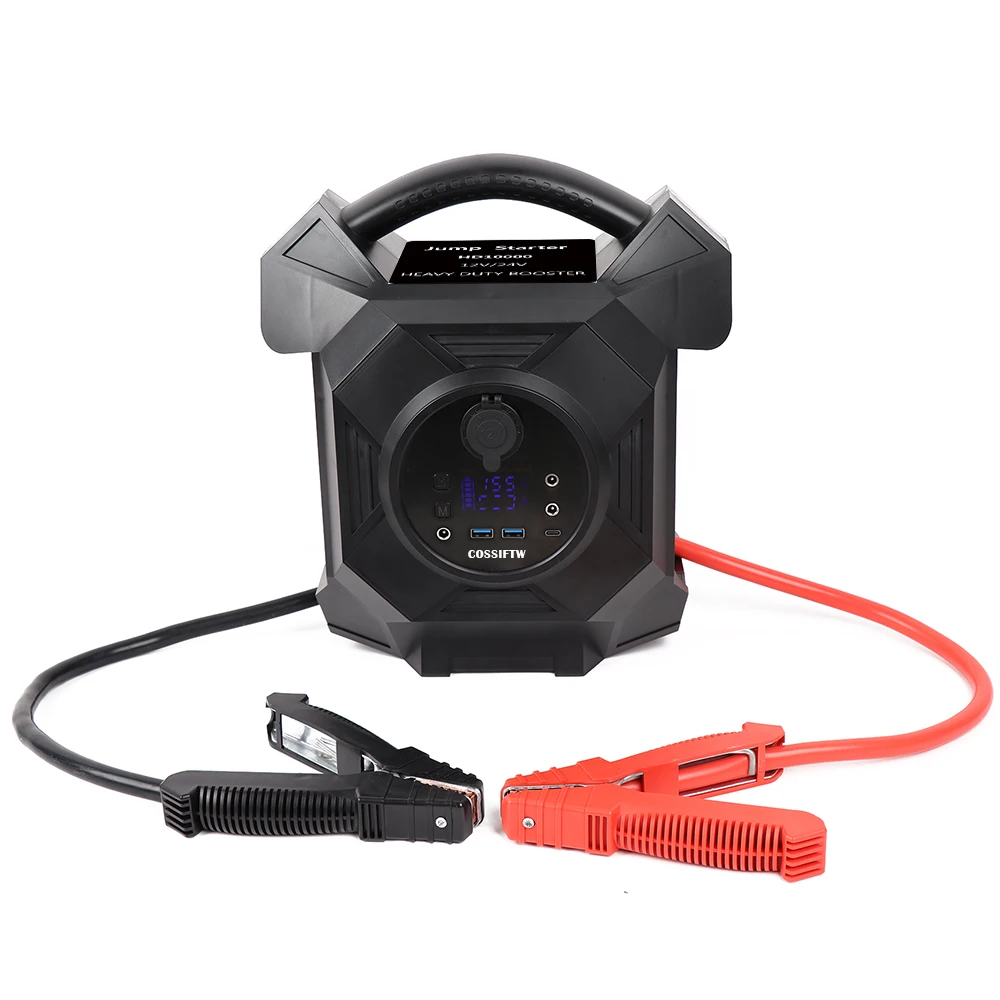

10000A Peak 12V/24V 80000mAh Jump Starter - Smart Screen Lithium Iron Battery Booster With Built-In LED Light Emergency Tool Kit