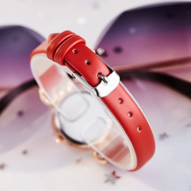 2025 Quartz Watch Women PU Leather Thin Strap Wristwatch Ladies Watches Solid Color Fashion Women Gift Watch Relojes Para Mujer