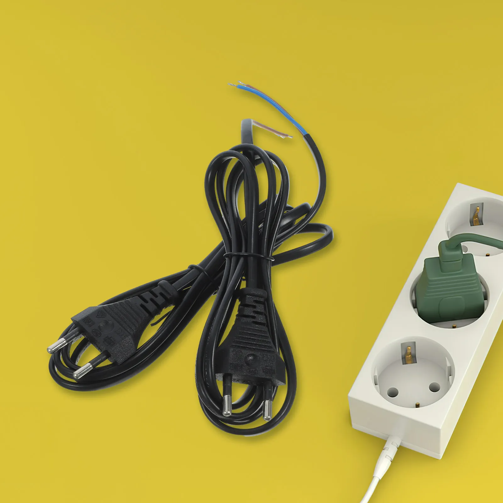 

2Pcs Appliance Cord 5 Meter 2 Prong Plug Replacement Power Supply Cable for Lamp Computer Tools Extension Cord