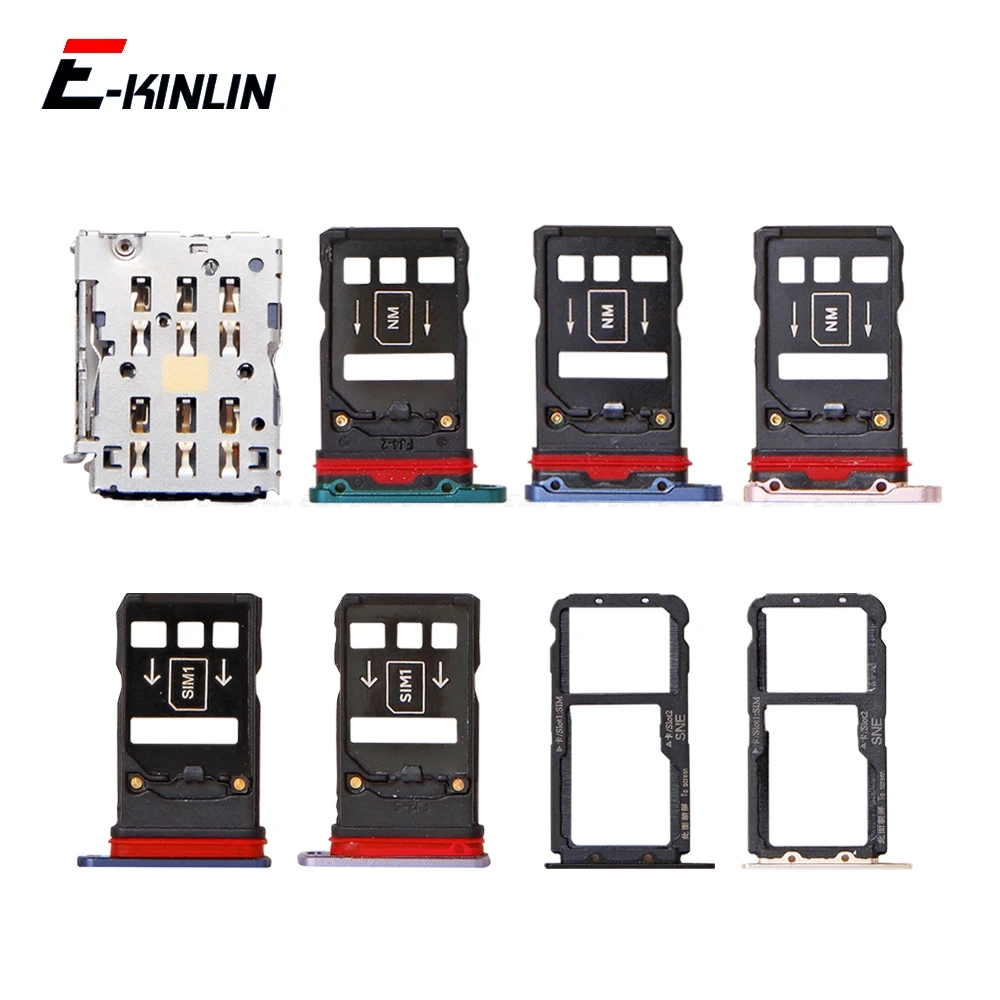 Sim Card / Micro SD Card Tray Socket Holder Slot Container Connector Adapter Reader Parts For HuaWei Mate 20 Pro X 20X Lite