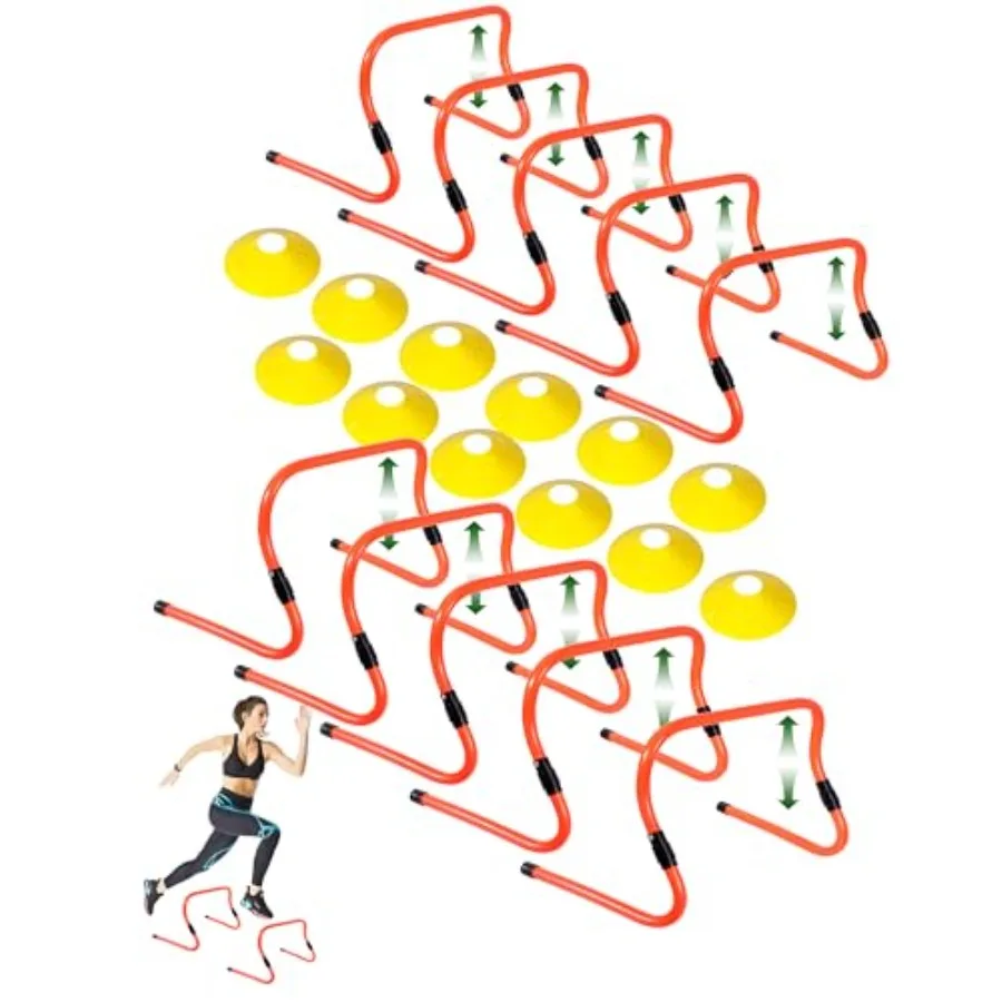 

Adjustable Agility Hurdles 4 Height Speed Training Hurdles Portable Speed Training Equipment with Carry Bag for Athletes Soccer