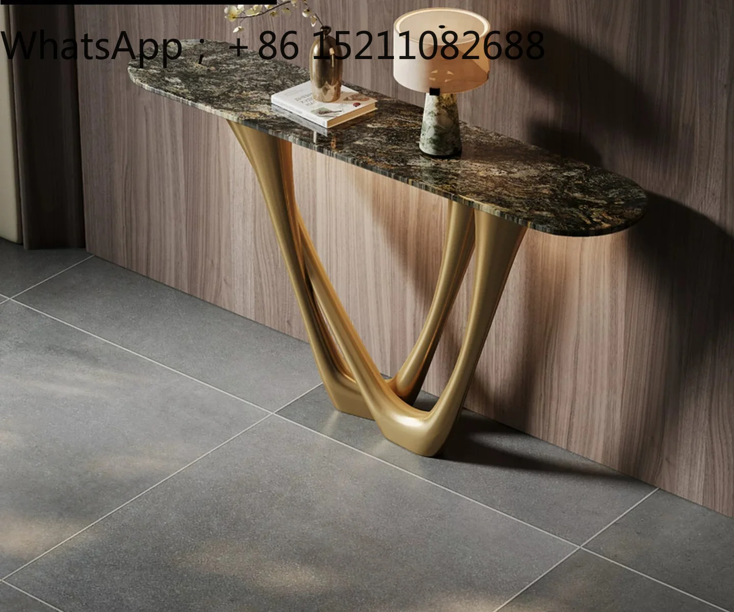 SCY Platinum Diamond Luxury Stone Entry Entrance Cabinet Living Room Partition Cabinet Screen Cabinet Entry Entrance Table