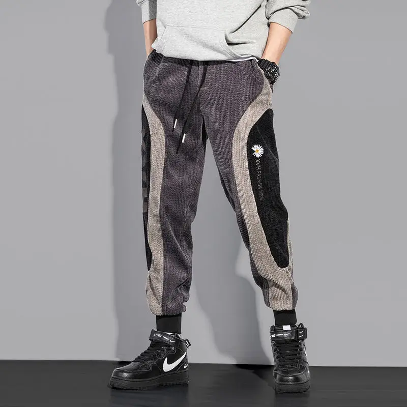 

Male Sports Pants Trousers Cargo Cool Harajuku Deals Korean High Quality Comfortable Casual Essential Corduroy Men's Sweatpants