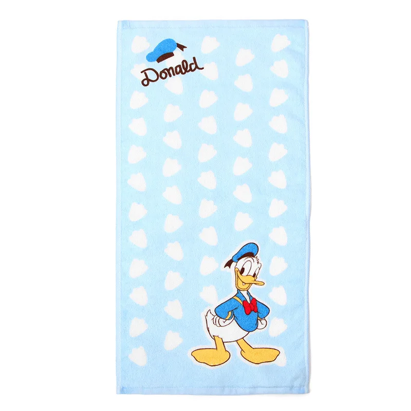 Handuk Disney Minnie Mickey Mouse 25x50cm, handuk wajah cepat kering menyerap air lembut untuk anak laki-laki dan perempuan, kartun Donald Duck