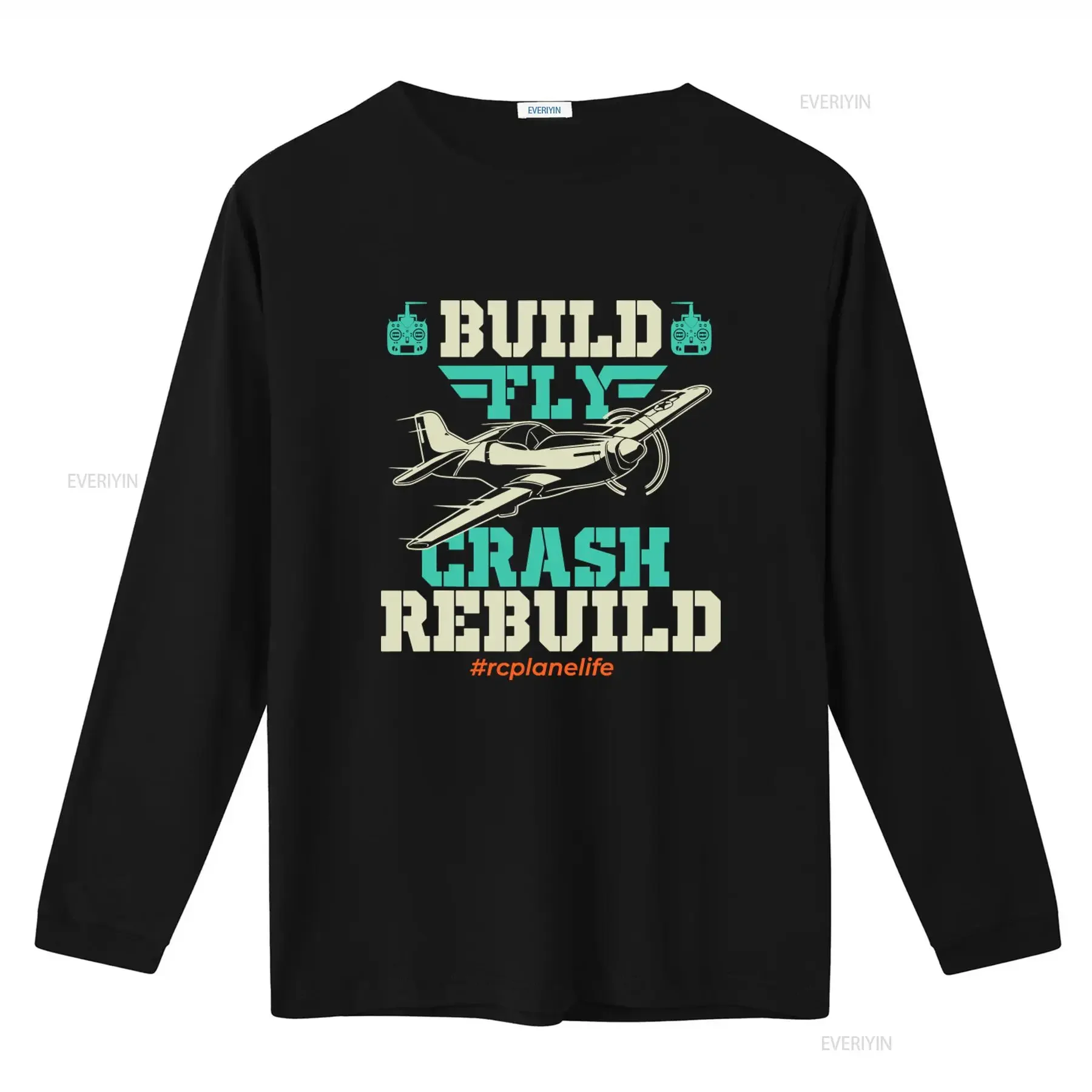 Build Fly Crash Rebuild RC Airplane Pilot T Shirt Perfect for Plane Enthusiasts vintage Washed fashion streetwear
