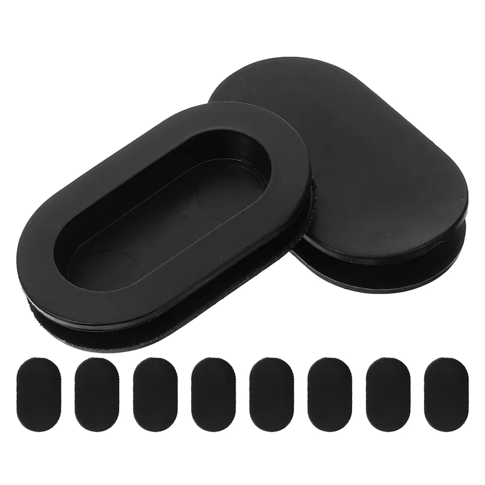 

10 Pcs Coin Bank Round Plug Oval Silicone Stopper Piggy Bottom Cover Plugs Caps Black