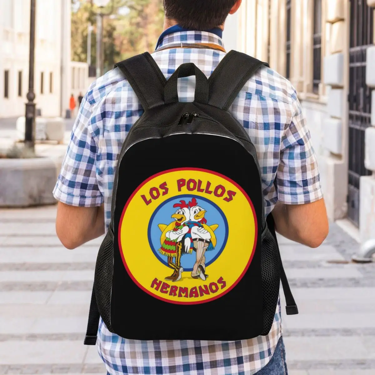 Breaking Bad Los pollos Hermanos กระเป๋านักเรียนท่องเที่ยวแล็ปท็อป bookbag The Chicken Brothers นักศึกษา Daypack กระเป๋า