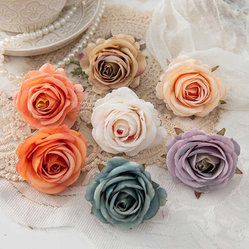50/100 Stück Künstliche Blumen Flanell-Rosen Seidenblumen für Heimdekoration, Tischdekoration, Kränze, Hochzeits- und Brautornamente, Kopfschmuck, DIY-Geschenkbox-Requisiten – Detail 5