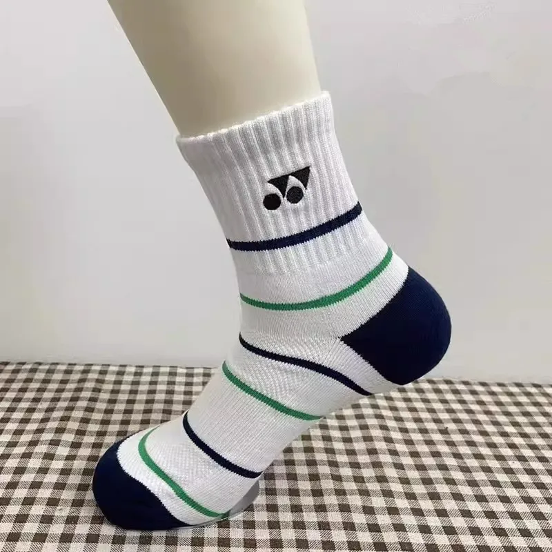 New YONEX Sports Running Socks Men Women Cycling Colorful Stripes Bike Fitness Socks Badminton Yoga Breathable Socks 1/3 Pair