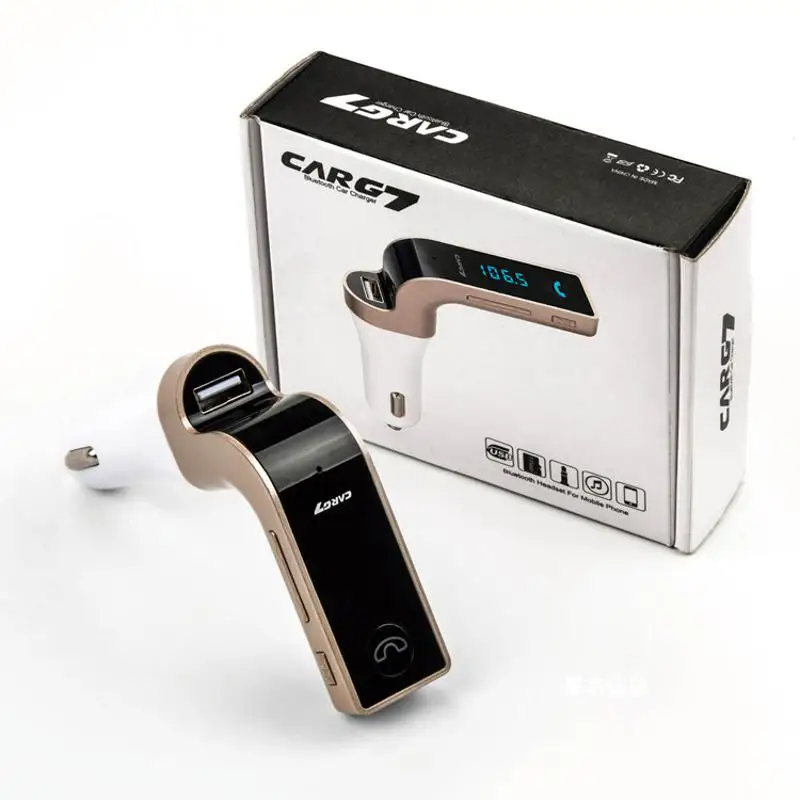 

G7 Multifunctional Wireless Bluetooth Call Hands-free MP3 Music Car Player FM Transmitter USB Port LED Digital Display Cars Kit