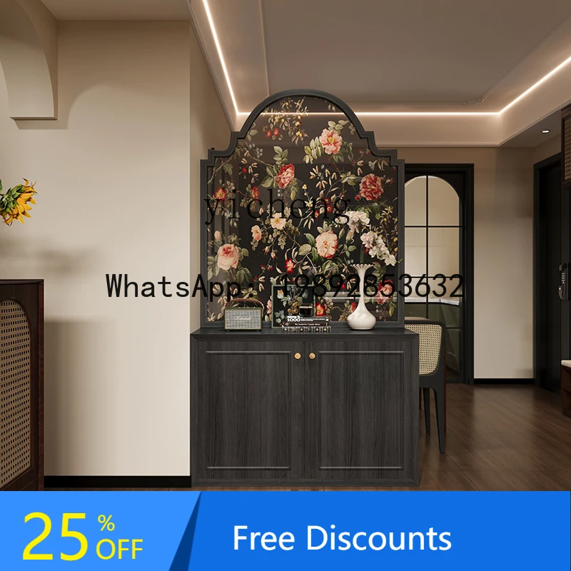 T16-entry door solid wood porch rack cabinet shoe cabinet custom screen partition living room home