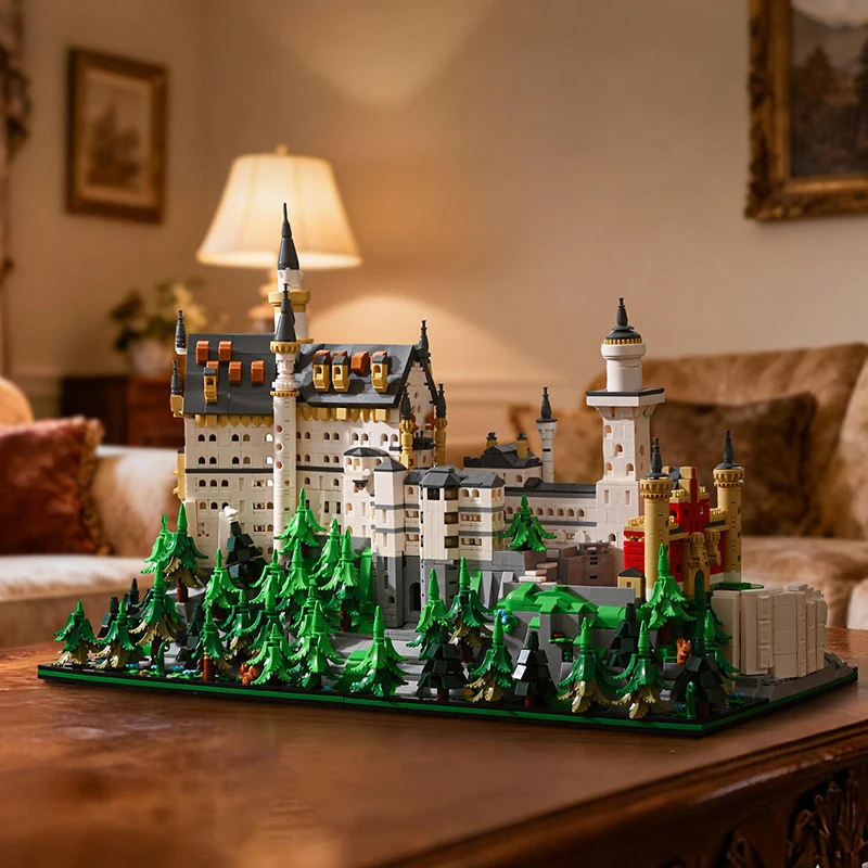 2026 nuevo 3455 Uds Castillo de Neuschwanstein Kit de modelo arquitectónico 21063 Castillo europeo bosque paisaje bloque conjunto para adultos regalo