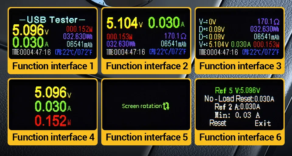 ANENG P01 USB-Tester, Voltmeter, Amperemeter, Typ-C-Schnellladungsdetektor, Kapazitäts- und Rippelmessgerät – Detail 13