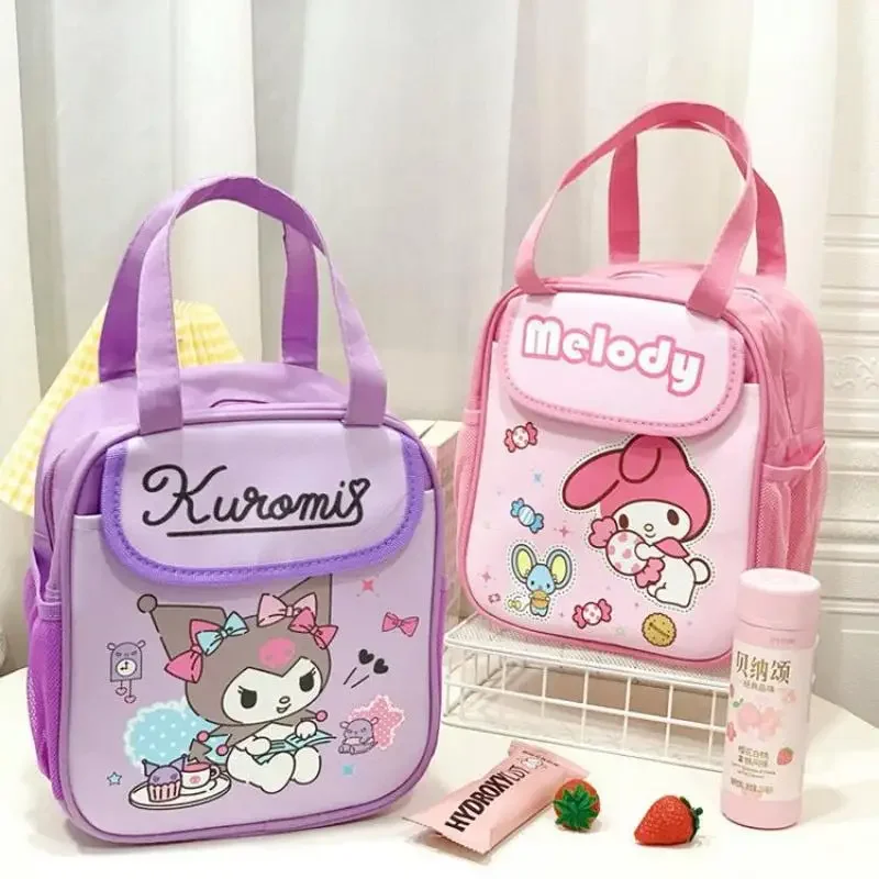 

Sanrio Lunch Box Bag Anime Hellokittys My Melody Kuromi Tote Insulation Bags Work Student School Breakfast Bento Bag Portable