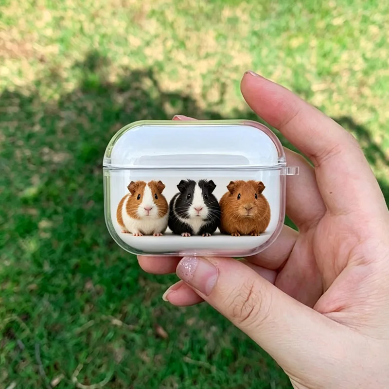 Cartoon Guinea Pig Hamster Simplified Earphone Case For Airpods Pro 3 2 Pro Wireless Bluetooth Cover For Airpods 1 2 3 4 Shell