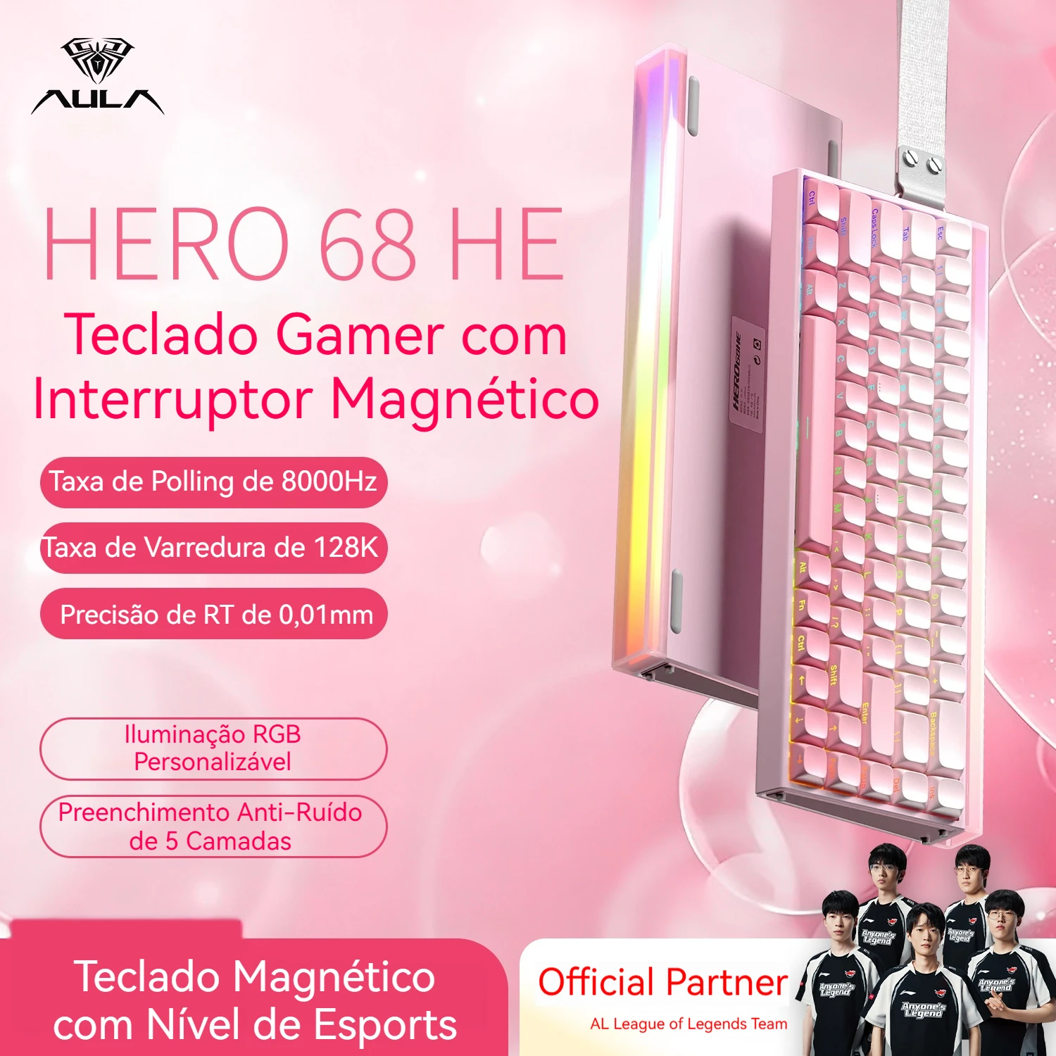 tastiera-magnetica-aula-hero-68he-con-layout-75-cablata-trigger-8k-rgb-personalizzabile-switch-magnetici-per-gaming