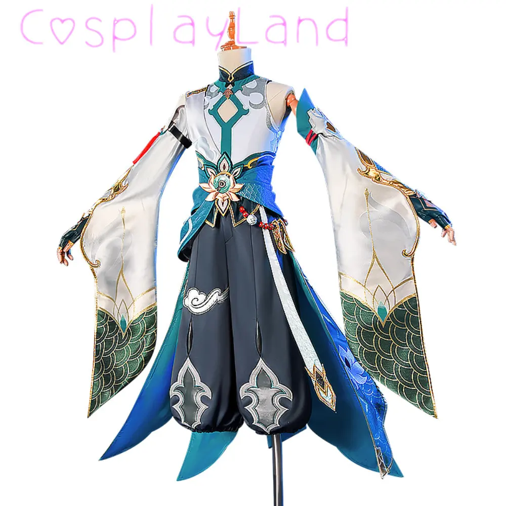 Spiel Honkai Star Rail Danheng Cosplay Kostüm komplettes Set mit Zubehör Dan Heng Cosplay Outfit Männer Uniform Anzug Cosplay Perücke