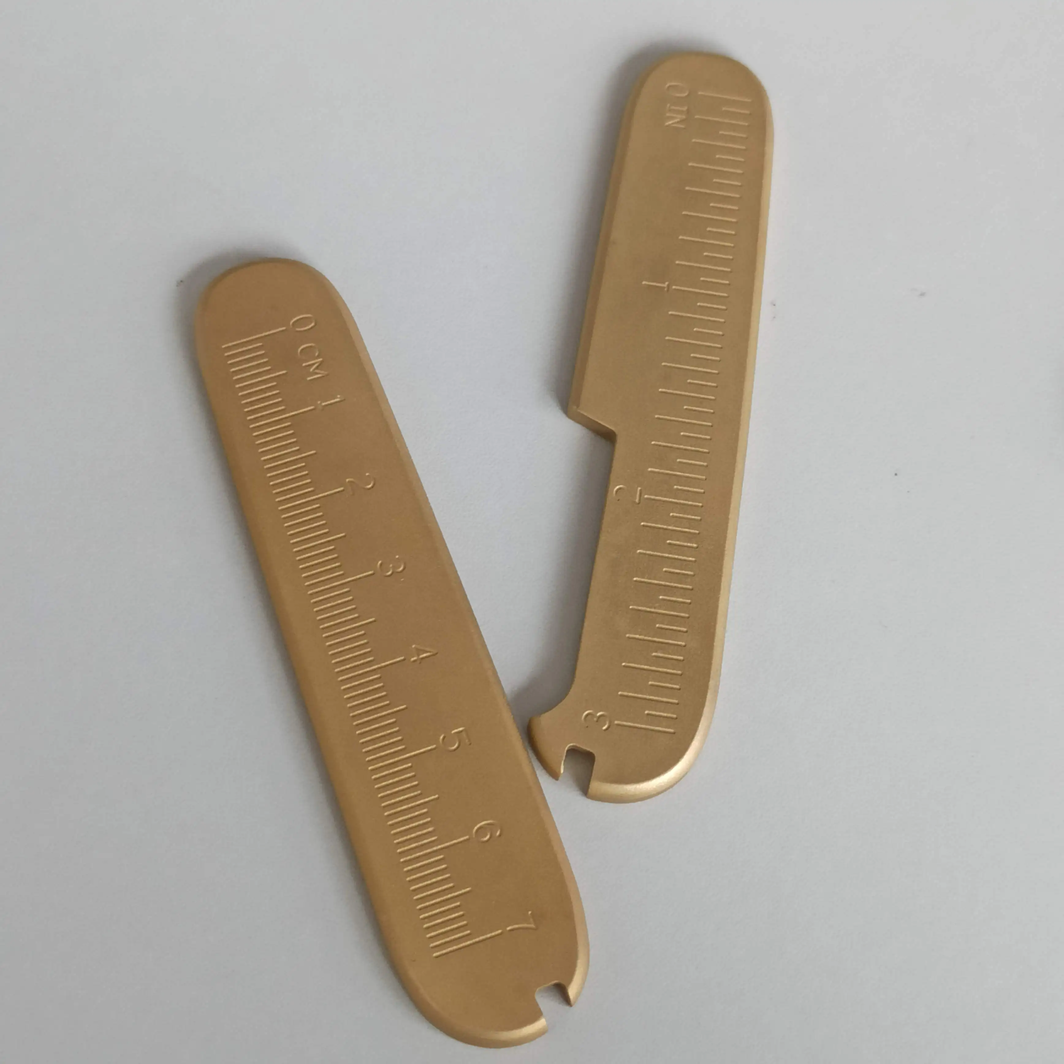 1 Pair Brass With Rule Knife Handle Scales for 91MM Victorinox Swiss Army Knives DIY Replacement Parts