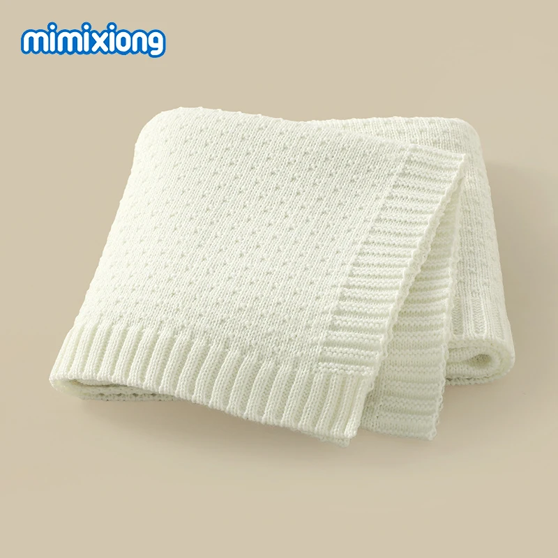 

Детские вязаные одеяла, однотонные одеяла для младенцев, мальчиков и девочек, двойного назначения, для коляски, дивана, кровати, покрывала для сна, 90*70 см, для младенцев