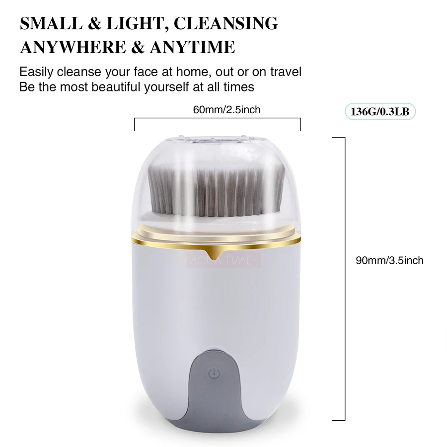 Ultrasonic Facial Cleanser Brush Electric Cleansing Face Brush 360 Rotate Automatic Brush Machine Deep Clean Tool