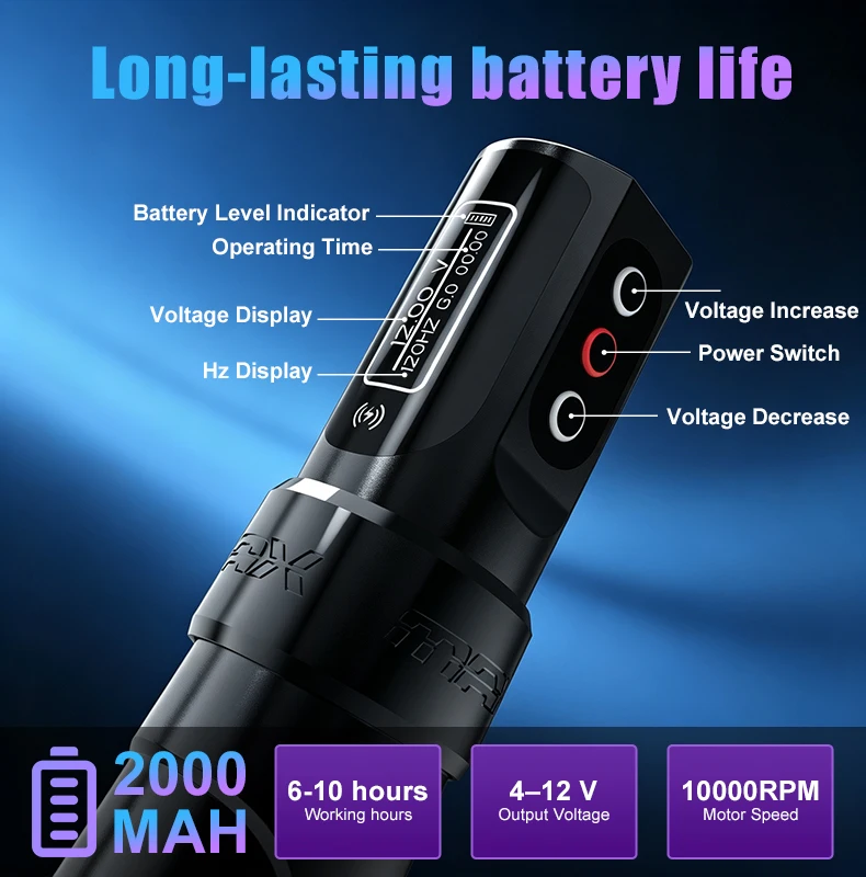 Yilong Max Professional Wireless Rotary Tattoo Pen Machine Permanent Makeup Machines Supplies For Tattoo Artists Body