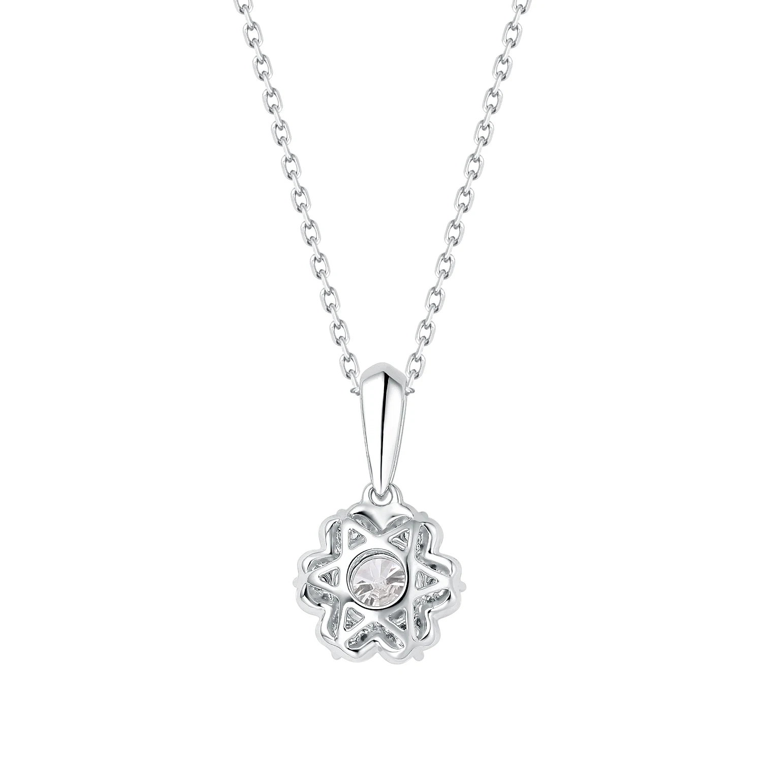 0.3ct NGIC/NGTC Certificated VVS VS Lab Grown Diamond Flower Pendant 18k White Gold Pendants For Necklace Elegant Jewelry