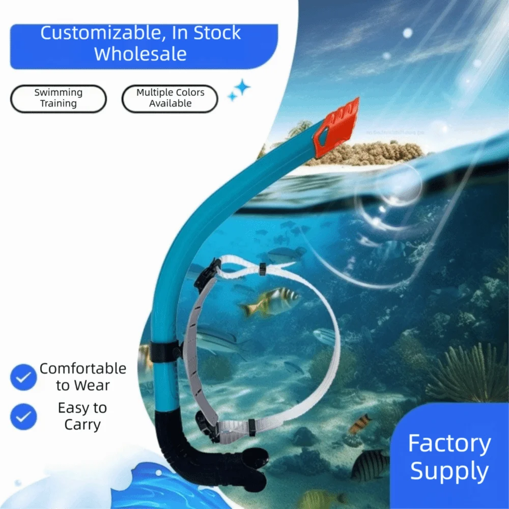 Silicone Mouthpiece Swimming Snorkel Semi-Dry Top Front Dry Design Front Snorkel One-Way Purge Valve Snorkel Tube