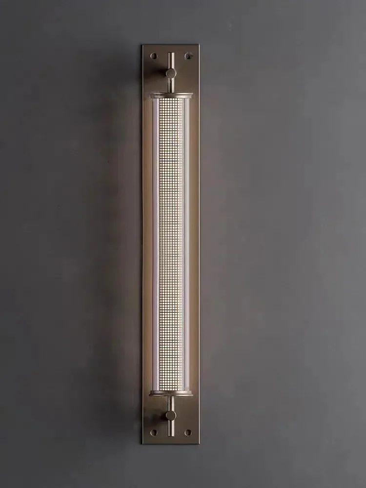 Industrial Retro Long glass Tube Wall Lamp led Mesh lamp Designer Department Corridor Living Room Background beside Wall lamp