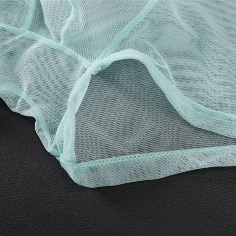 Men Sexy Transparent Boxers Summer Thin Mesh Underwear Breathable Seamless Panties Male Mid-rise Mesh Ice Silk Briefs Underpants