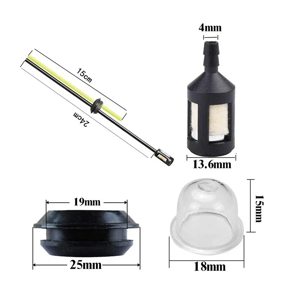 2 Set Fuel Line Hose Tubes Trimmer Cutter Fuel Line Filter Hose Pipe Tank Kit String Trimmer Accessories     New