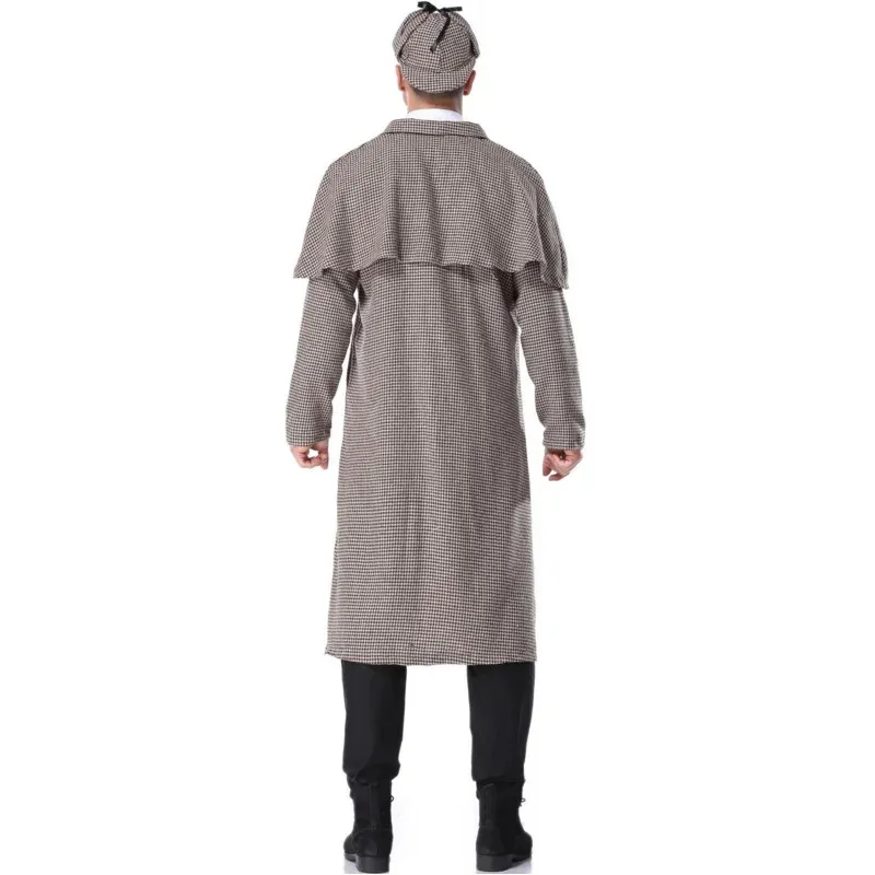 탐정 M2SY464B 검사 영화 캐릭터 코스프레 모자 롱 코트 세트 유니폼 할로윈 의상 남성용