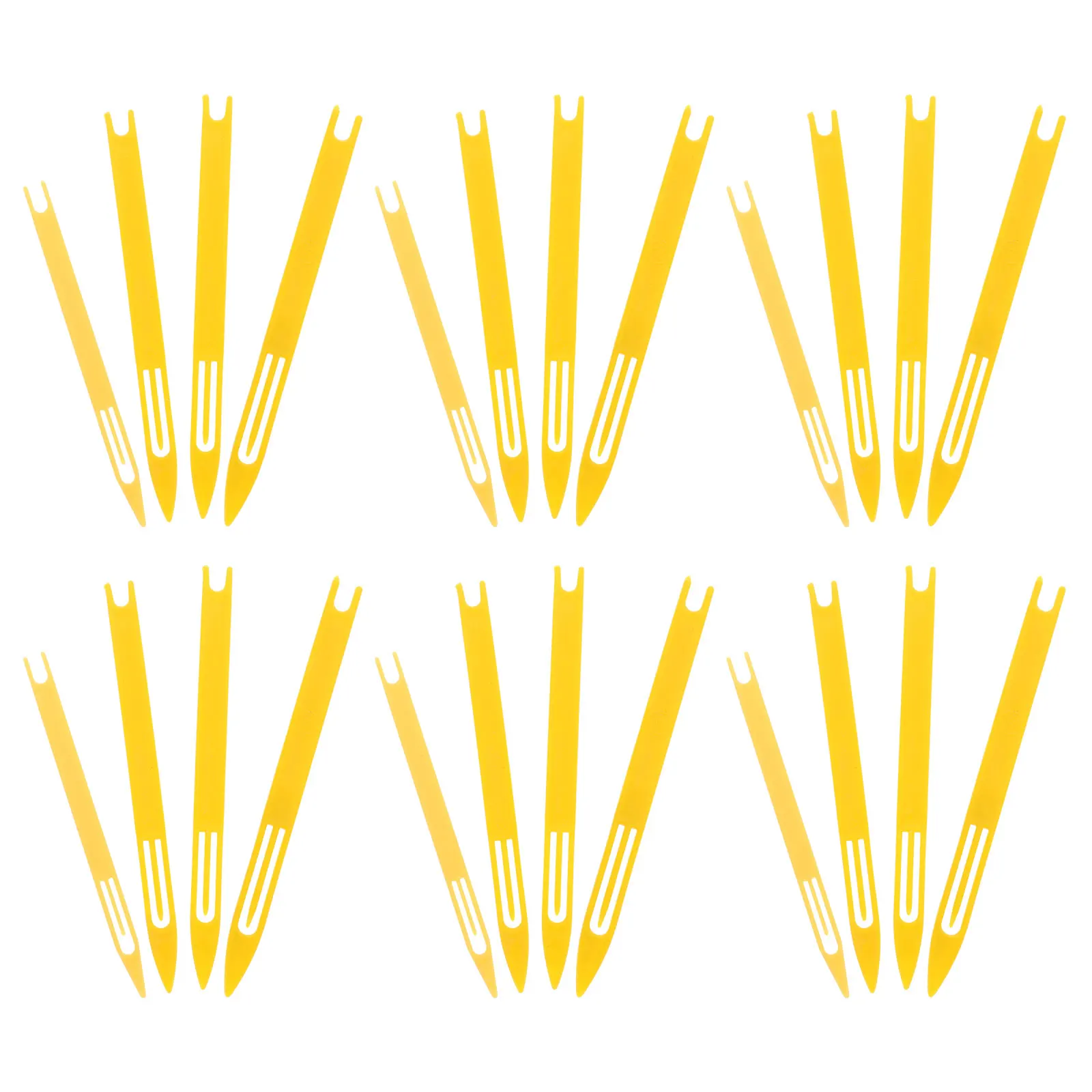 

24pcs Fishing Repair Tool Set Yellow Plastic Net Mending Needles Durable For Marine Freshwater Use Netting Needle Shuttle Cast