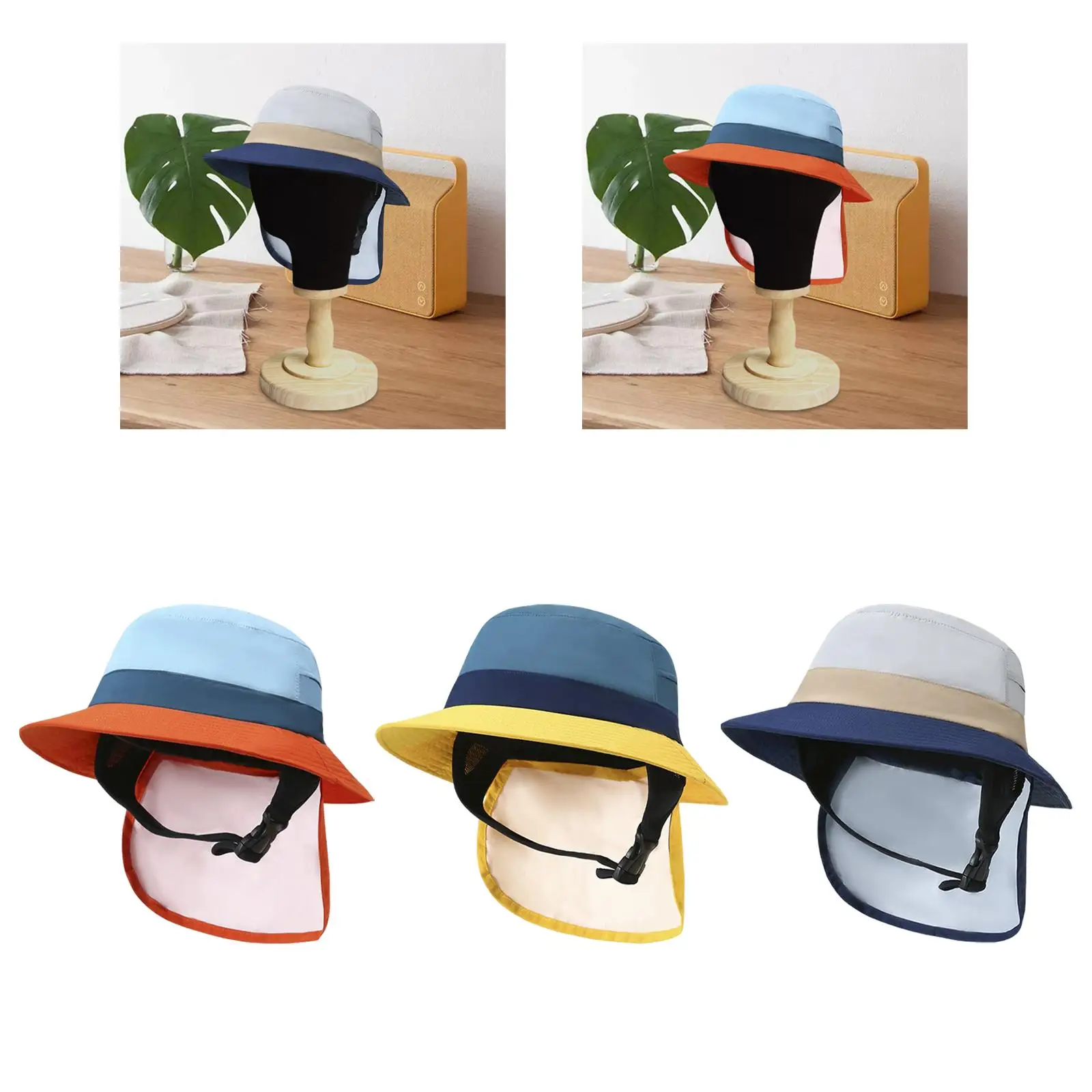 قبعة دلو لركوب الأمواج مع حماية لأشرطة الذقن لركوب الدراجات للرجال والنساء