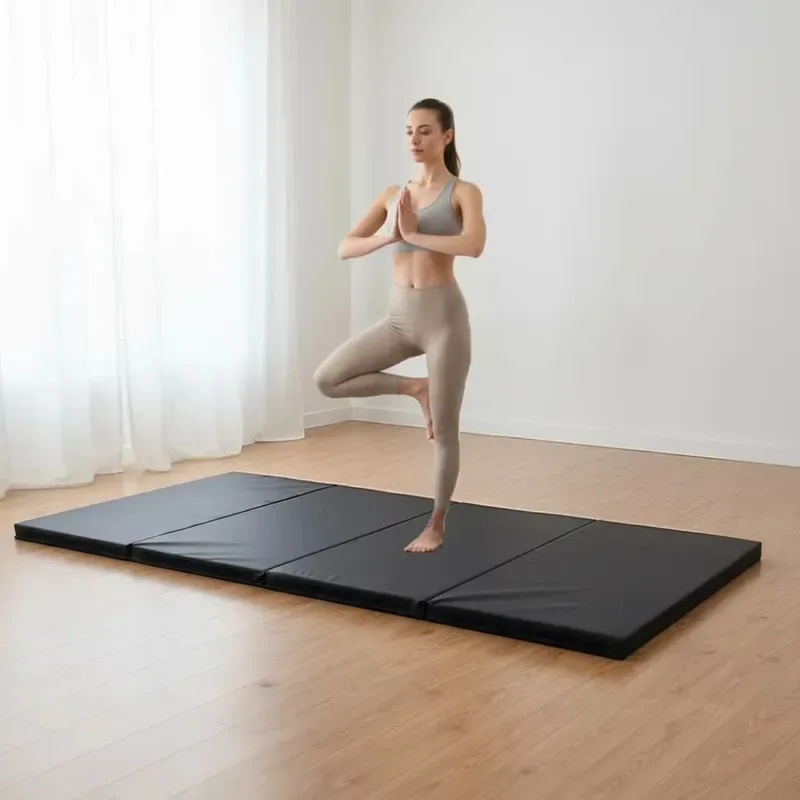 Custom Size Folding Gymnastics Exercise Mat Super Thick Tear Proof Yoga Mat for Fitness with Handle