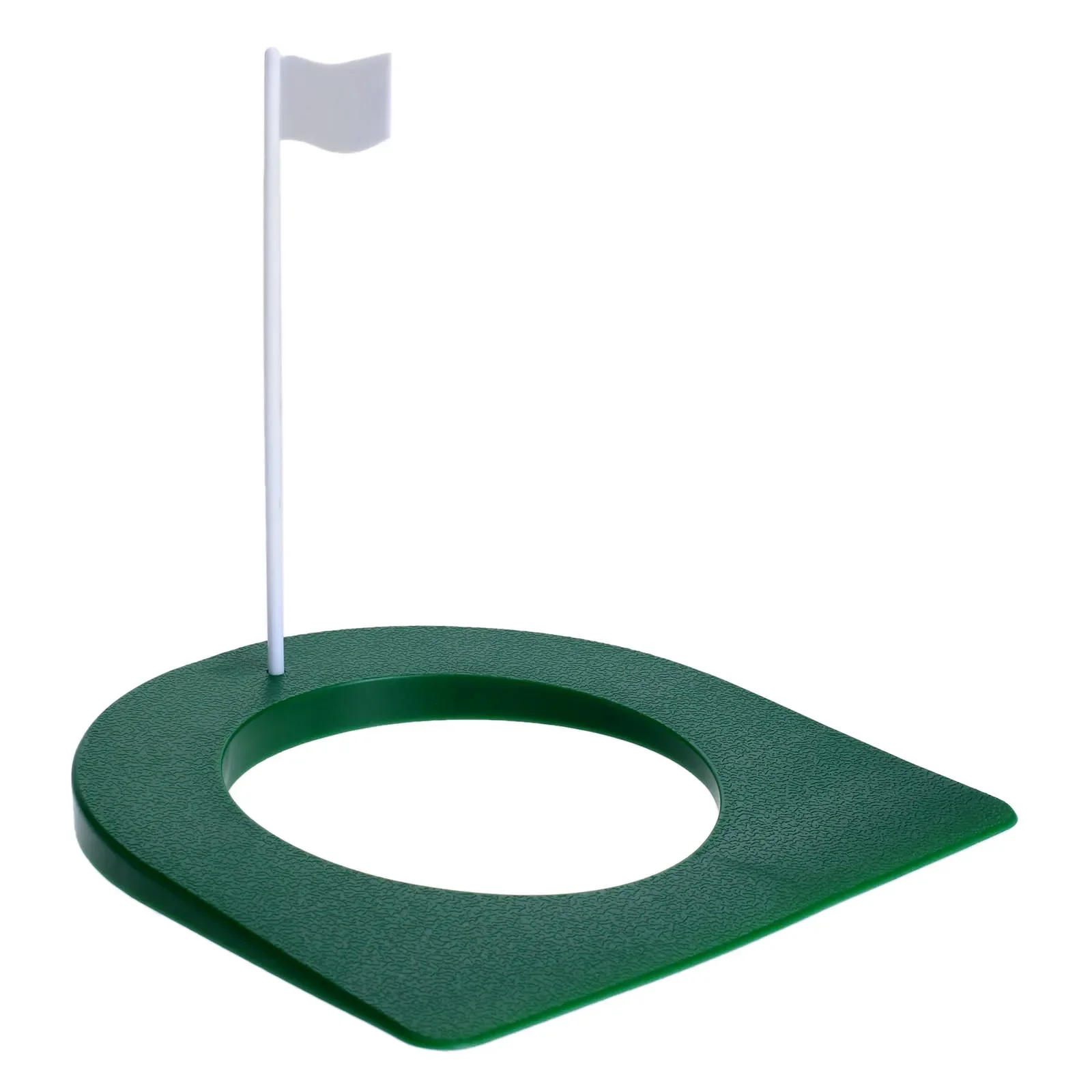 Estera de plástico para práctica de Golf, con agujero y bandera, para patio interior y exterior, Ayuda de entrenamiento de taza de regulación verde