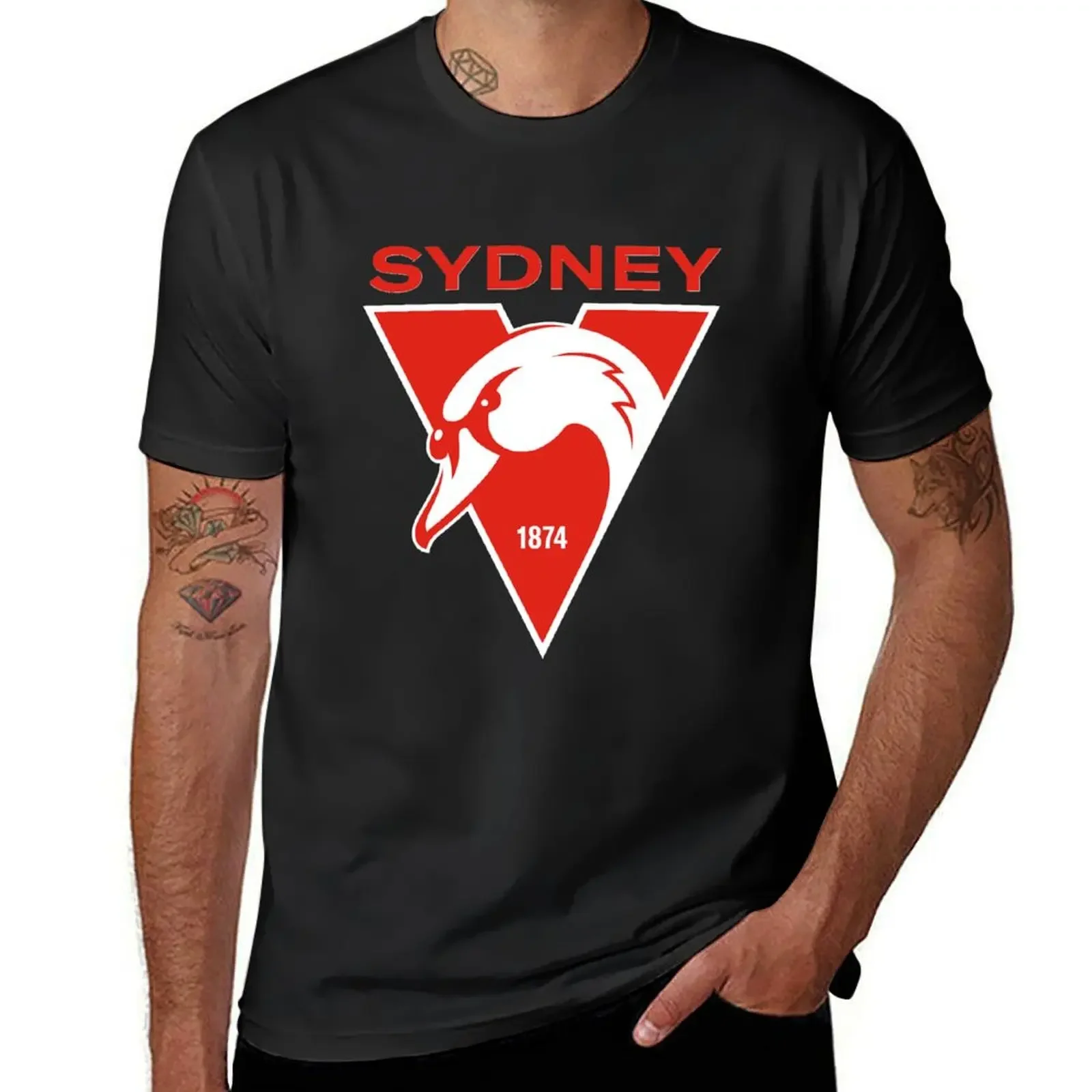 Sydney the Bloods Swans Haughty Swannies-Logos T-Shirt cotton graphic tees anime figures t shirt for men